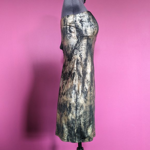 Ripe - Criss-Cross metallic splash Strapless Dress in Bronze & Black bnwot - Picture 4 of 8